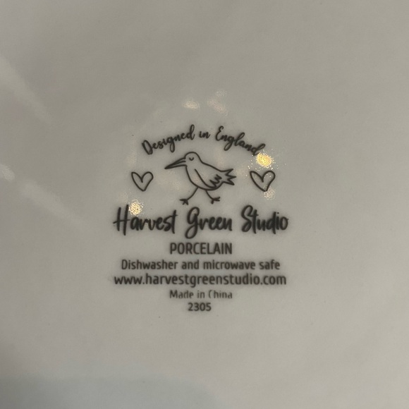 HARVEST GREEN STUDIO Porcelain Floral Skull Decorative Plate Day Of The Dead - Picture 5 of 10